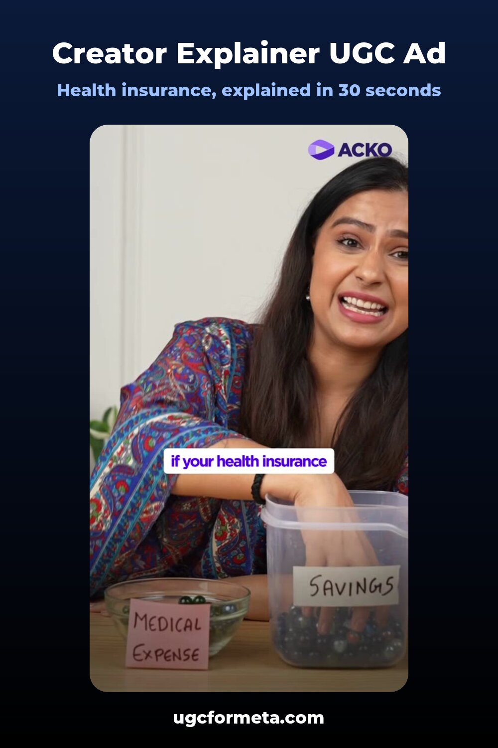 Creator explainer UGC ad for health insurance by UGC For Meta
