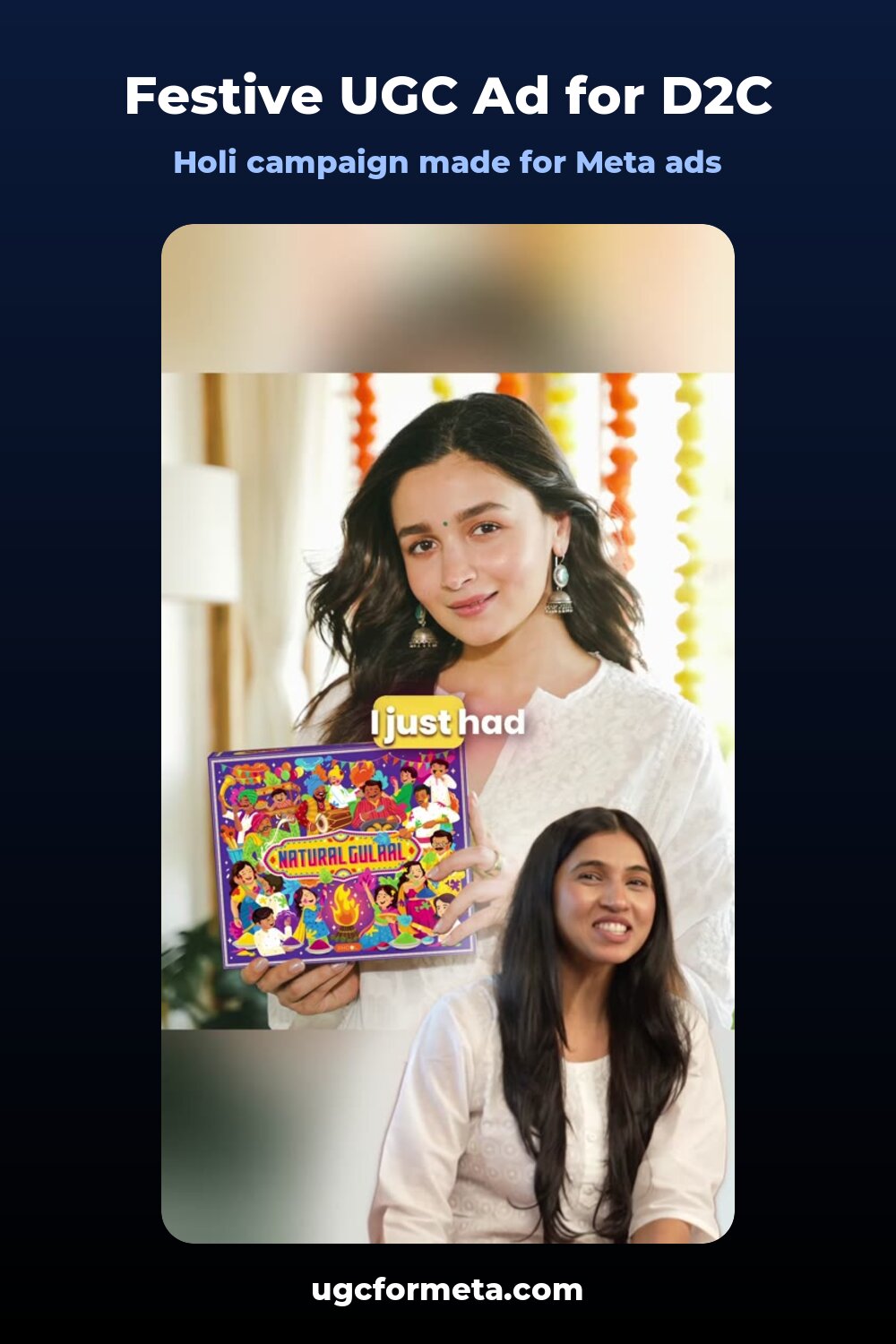 Festive UGC ad for a D2C brand by UGC For Meta